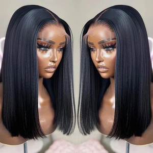Bán Buôn Peru Ngắn <span class=keywords><strong>Bob</strong></span> Glueless Tóc Giả Tóc Con Người Ren Phía Trước Tóc Giả Cho Phụ Nữ Da Đen Thẳng HD Ren Phía Trước Tóc Giả Tóc Con Người - Product Image 1