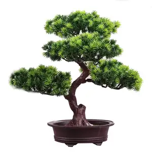 Настольное искусственное растение в горшке 11 дюймов, искусственное дерево, японский кедр, искусственная сосна бонсай в помещении, Подокарпус, бонсай