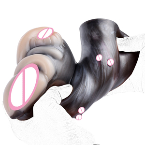 GEEBA nuovo animale giraffa aereo tazza in Silicone morbido maschio masturbatori realistico Vagina massaggio prostatico doppio canale Sex Toys - Product Image 3