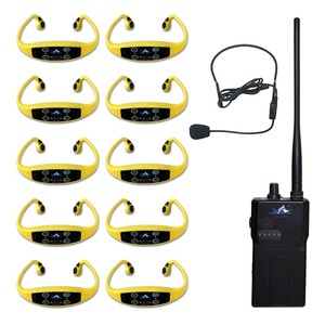 10 Auricolari Subacquei H907, <span class=keywords><strong>1</strong></span> Kit Trasmettitore FM H900, 12 Canali Impermeabili con Controllo Volume e LED per Comunicazione Istruttore Nuoto - Product Image 4
