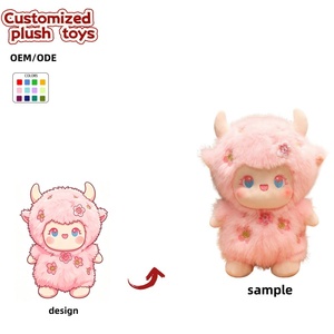 Peluche de Monstruo con Flores de Cerezo Rosadas Personalizado OEM/ODM - Muñeco de Peluche Bordado con Flores, Personalizado y Adorable, para Regalos - Product Image 1