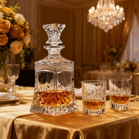 Hoogwaardige 500ML kristallen glazen karaf met luxe klassiek design, aangepaste logo voor whisky, wijn, als cadeau