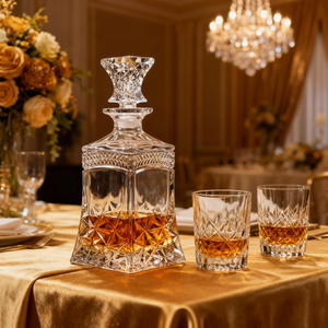 Decanter in Cristallo di Alta Qualità 500ML con Design Classico di Lusso e Logo Personalizzato per Whisky e Vino, Ideale come Regalo - Product Image 4