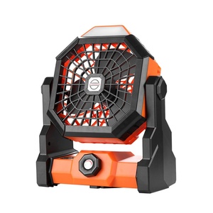 Nouveau ventilateur de camping portable USB rechargeable en plastique avec lumière LED, moteur sans balais, autonomie de plus de 12h - Ventilateur de tente extérieur, vente en gros usine - Product Image 1