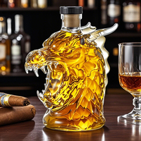 Carafe en verre en forme de tête de dragon, bouteille à whisky, liqueur, pot de stockage de vin créatif pour bar à domicile, fête, vaisselle décorative