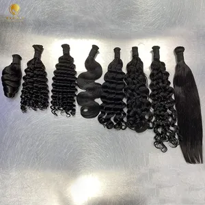 2024 Hot Selling Raw Indian Virgin Braiding Human Hair Extension Bulk Cuticle Aligned Hair For Braided Wigs Human Hair