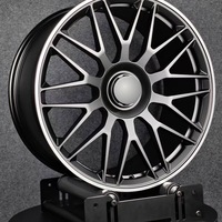 Nuevas Llantas Forjadas Multirradio Premium de 19-21 Pulgadas, Acabado Negro Mate con Borde Plateado, Rines Deportivos 5x120 de Aleación Personalizada para Mercedes