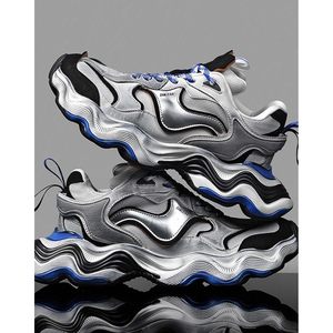 รองเท้าผ้าใบแฟชั่นผู้ชาย FOXA รุ่น Chunky Sneakers ทรงหุ้มข้อ วัสดุตาข่ายสังเคราะห์ พื้นยาง พื้นรองเท้า EVA รองรับแรงกระแทก เหมาะสำหรับเดินในฤดูใบไม้ผลิ - Product Image 6