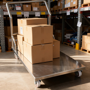 플랫폼 트롤리 카트 다용도 플랫 수납 카트 쇼핑 트롤리 헤비 듀티 4륜 플랫폼 트롤리 - Product Image 2