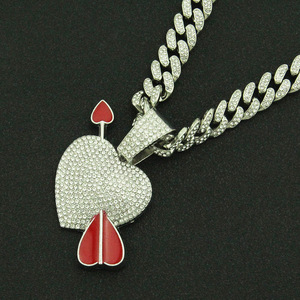 Hot Selling Personalized Innovative Hiphop an Arrow Piercing The Heart Pendant Necklace Alloy Men's Necklace Wholesale Jewelry - Product Image 2