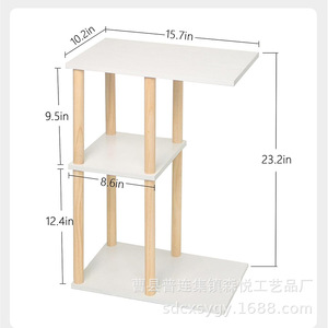 Wooden Coffee <b>Table</b> 3 Tier <b>Storage</b> <b>Side</b> <b>Table</b> For Living Room Bedroom Home Office Modern Scandinavian Design - Product Image 4