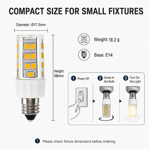 Bombilla LED E14 tipo maíz 3W 4W 5W SMD 2835 regulable 2700K-6000K AC 120V con cubierta de PC para uso residencial, lámpara LED E14 - Product Image 2