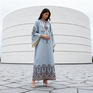 Robe Abaya de Soirée Élégante en Polyester Imprimé de Haute Qualité pour Femmes Musulmanes Fournisseur en Gros Personnalisé - Product Image 2