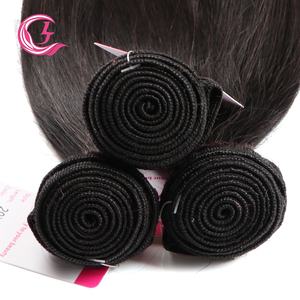 Venta al por mayor colombiano de la armadura del pelo humano doble dibujado grado 7A 10 piezas Navidad diamante recta paquetes con <span class=keywords><strong>Frontal</strong></span> de encaje Vendo - Product Image 4