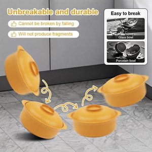<b>Plastic</b> Food Grade Sustainable Snack Box <b>Lid</b> Fresh-Keeping Kitchen <b>Container</b> for Yogurt Salad Modern Food <b>Container</b> - Product Image 3