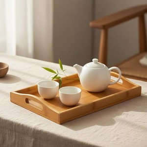 Most Selling Handmade Wooden Serving <b>Tray</b> With Handles For Serving Food Drinks <b>Tea</b> Coffee Available At Export Price - Product Image 4