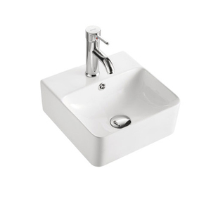 Lavabo Cuadrado Moderno de Cerámica para Baño, Lavabo de Sobremesa Fácil de Limpiar para Uso en Hoteles, Comercios y Espacios Públicos - Product Image 4