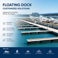Plateforme flottante marine en aluminium pour quai de bateau avec kit de quais d'amarrage - Capacité de charge de 350 kg/m² - Durée de vie de 15 ans