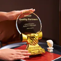Trophée en résine gravée sur mesure pour la coopération commerciale Médaille de fournisseur exceptionnel Prix de la réunion annuelle avec dévouement au cœur