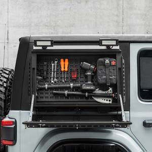 Caja de almacenamiento de ventana trasera Tacmolle, Kit de flanco de Panel Molle con mesa plegable con cerradura para accesorios Jeep Wrangler JL - Product Image 4