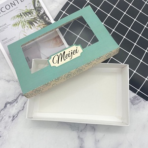 Sang trọng tùy chỉnh kraft giấy ngăn kéo Hộp quà tặng với <span class=keywords><strong>PVC</strong></span> cửa sổ Ribbon đóng cửa cho sô cô la trà Cookie bao bì gấp <span class=keywords><strong>carton</strong></span> - Product Image 6