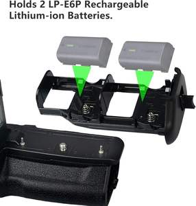 Poignée de batterie portable BG-R20 pour appareils photo EOS R5 Mark II/R6 Mark II/R6 Mark III, peut contenir 2 batteries lithium-ion rechargeables LP-E6P - Product Image 6