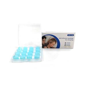 8 paires de bouchons d'oreille en <span class=keywords><strong>cire</strong></span> réutilisables pour le sommeil Protection auditive Réduction du bruit Bouchon d'oreille en gel de silicone pour dormir et nager - Product Image 2