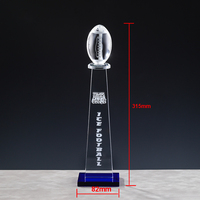 Trophée de football en verre transparent personnalisé, nouveau modèle Crystal MVP, pour les champions des ligues de football américain