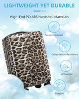 Vente flash : Ensemble de valises légères personnalisables en ABS + PC, style léopard, 3 pièces, style classique, unisexe, avec serrure TSA, chariot en fer