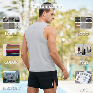 XW-BX23107 New Best Seller High Quality Men's <strong>Tops</strong> Breathable Back <strong>Reflective</strong> Design Sports Fitness Running <strong>Tops</strong> - Product Image 6