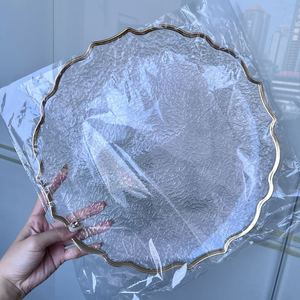 Assiettes de présentation en <span class=keywords><strong>plastique</strong></span> doré et argenté, 13 pouces, pour restaurant, mariage, fête, décoration de table de Noël - Product Image 6