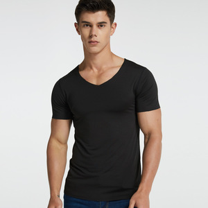 Camisetas Deportivas de Compresión Personalizadas de Fábrica, de Alta Calidad, Ajustadas, Transpirables, con Cuello en V, Resistentes al Sudor, para Hombre - Product Image 2