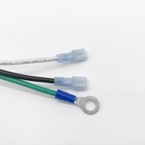 Cable de alimentación de CA NEMA 5-15R personalizado para EE. UU. con arnés de cableado de salida hembra, funda trenzada y cable de tierra con terminal de anillo - Product Image 6