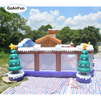 Offre Spéciale : Château Gonflable de Noël avec Toboggan et Bonhomme de Neige – Idéal pour les Carnavals de Noël des Enfants