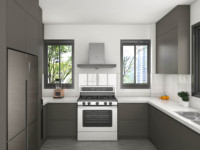 Armoire de cuisine linéaire de style moderne simple et élégant, conception personnalisable pour les maisons modernes