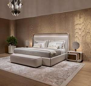 High End italiano di lusso casa camera da <span class=keywords><strong>letto</strong></span> <span class=keywords><strong>letto</strong></span> Set moderno King Size <span class=keywords><strong>letto</strong></span> <span class=keywords><strong>letto</strong></span> in pelle imbottito con Led - Product Image 3