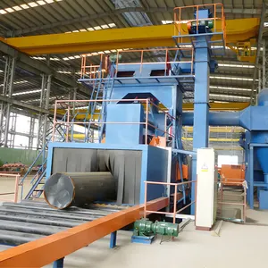 Automatisches Walzenförderband Schussstrahlmaschine / Schussstrahlmaschinenhersteller für Stahlplattenreinigung