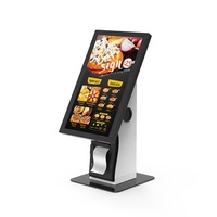 Restaurant Affichage de menu de 21.5 pouces Machine de paiement à commande automatique Comptoir de kiosque en libre-service
