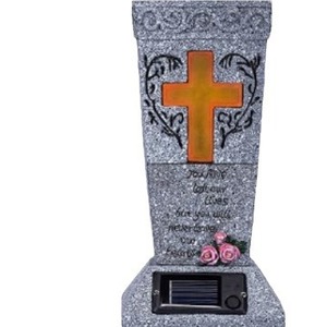 Maceta para Cementerio con Energía Solar, Color Gris, Decoración de Jardín para Exteriores, Forma Irregular, Acabado Pintado - Product Image 5