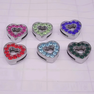 Ciondoli in Lega di Zinco con 26 Lettere A-Z, Corona di Cristallo da 8mm, Charm Colorati <span class=keywords><strong>per</strong></span> Gioielli Commemorativi - Product Image 4