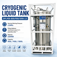 Tanque Criogénico de Acero Inoxidable de 800L, 900L, 1000L y 2.5MPa para Almacenamiento de Nitrógeno Líquido, Oxígeno, Argón y CO2