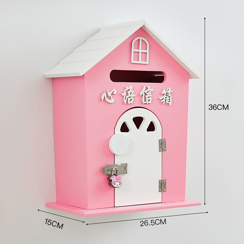 New large pink whispered message mailbox with lock