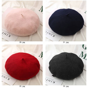 ALLCH冬卸売ニット高品質ファッションビーニーベレーマシンニット暖かい女性ベレー帽キャップ - Product Image 5