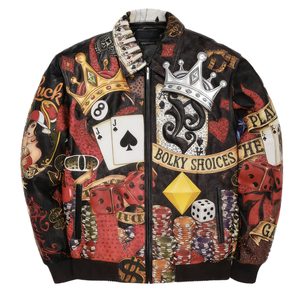 Vestes pour hommes OEM, design original, broderies, rivets en strass, veste bomber en cuir <span class=keywords><strong>de</strong></span> <span class=keywords><strong>porc</strong></span>, entièrement personnalisable, fabricant - Product Image 1