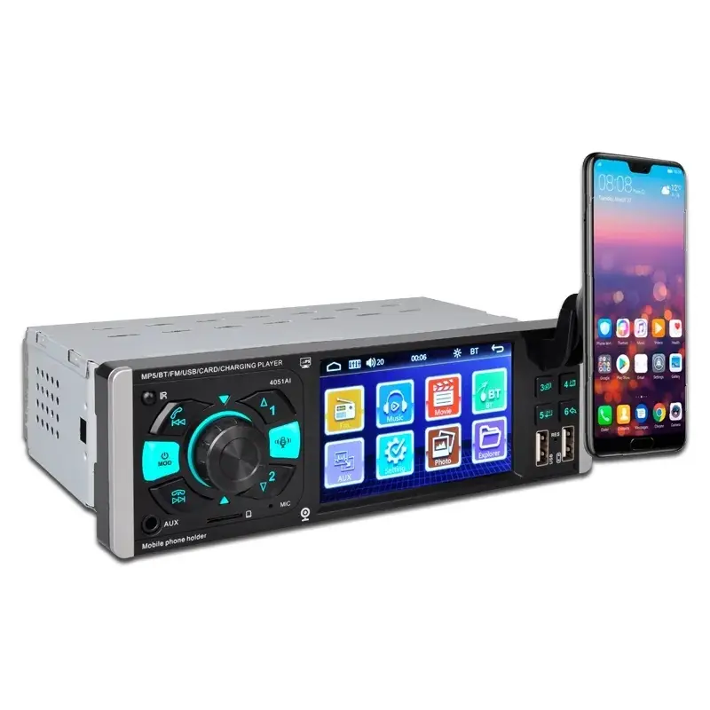 Pemutar Multimedia mobil Universal, Radio mobil layar tampilan 4.1 inci dengan BT Video AUX FM Autoradio
