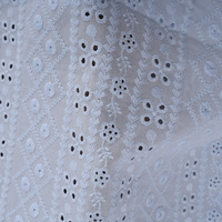 Tissu en voile brodé 100 % coton blanc biologique de haute qualité, tissé léger pour vêtements de mariage, textiles de maison, sacs, filles et garçons