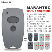 Télécommande universelle Marantec numérique à 2 boutons 433 MHz pour porte de garage, compatible avec les clonages et remplacement du transmetteur
