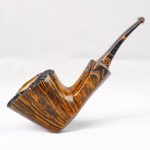 MUXIANG Wood Smoking Pipe Bent Type Golden Burl Briar Tobacco Pipe For Men - Product Image 2