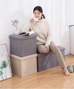 Foldable fabric storage box chair bench storage box for Clothing Sundries toys