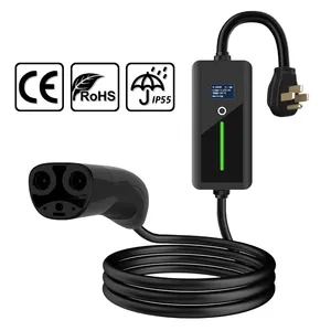 32A Model E Ev Charger For Tesla/NACS With Ev Connector 3pins CEE 7kw Level 2 Car Charger Tesla Mobile Ev Charger